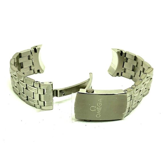 Omega Seamaster Men's Watch Replacement Bracelet Silver Steel Band 21mm Lug - Picture 8 of 8